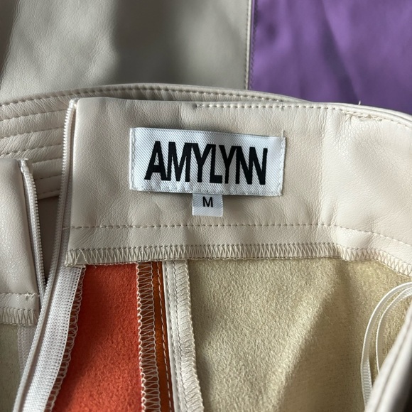 Colorblock Women's Shorts in Orange, Purple, and Cream - Picture 6 of 6